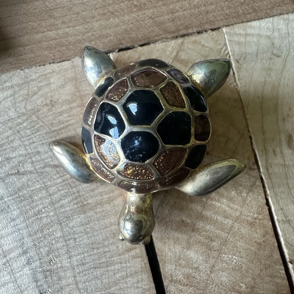 VTG RJ Graziano Flower Angel Turtle 4 Brooch Pins‎ 1.5-2.5 Inch Crystal Acrylic